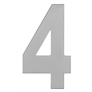 Номер дверной "4" металл хром